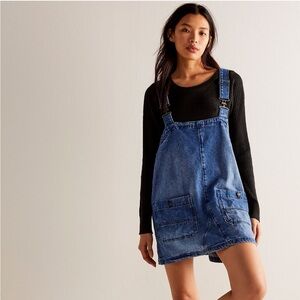 FREE PEOPLE OVERALL SMOCK MINI TOP